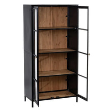 Load image into Gallery viewer, BLACK-NATURAL SHOWCASE WOOD-IRON 80 X 40 X 160 CM