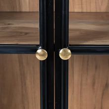 Load image into Gallery viewer, BLACK-NATURAL SHOWCASE WOOD-IRON 80 X 40 X 160 CM