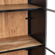 Load image into Gallery viewer, BLACK-NATURAL SHOWCASE WOOD-IRON 80 X 40 X 160 CM