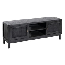 Cargar imagen en el visor de la galería, BLACK WOODEN TV CABINET MINDI LIVING ROOM 150 X 40 X 55 CM