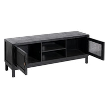 Cargar imagen en el visor de la galería, BLACK WOODEN TV CABINET MINDI LIVING ROOM 150 X 40 X 55 CM