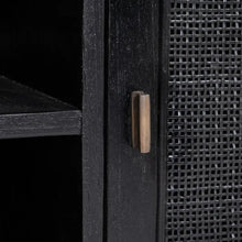 Cargar imagen en el visor de la galería, BLACK WOODEN TV CABINET MINDI LIVING ROOM 150 X 40 X 55 CM