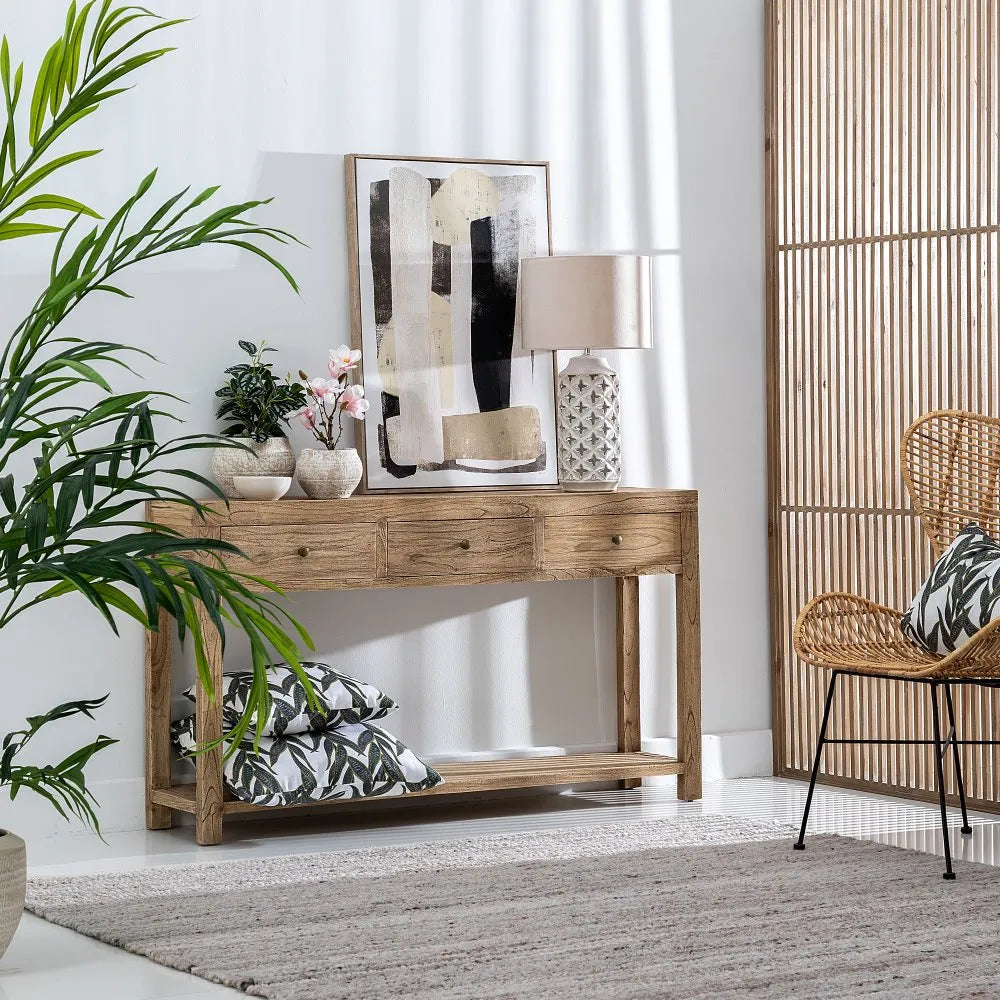 CONSOLE NATURAL WOOD MINDI ENTRANCE 150 X 35 X 85 CM