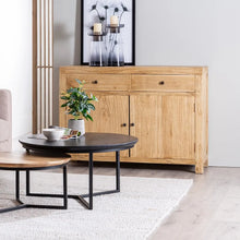 Laden Sie das Bild in den Galerie-Viewer, NATURAL WOOD SIDEBOARD MINDI LIVING ROOM 120 X 40 X 85 CM