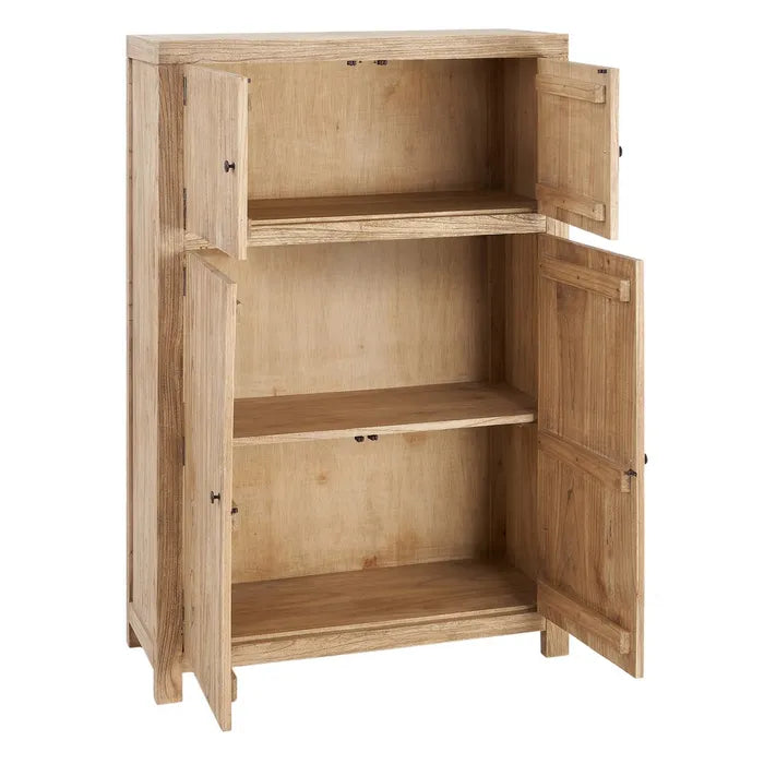 NATURAL WOODEN CUPBOARD MINDI LIVING ROOM 100 X 40 X 160 CM