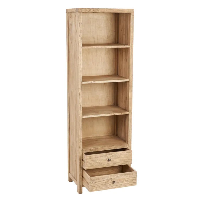 NATURAL WOODEN BOOKCASE MINDI LIVING ROOM 60 X 40 X 190 CM