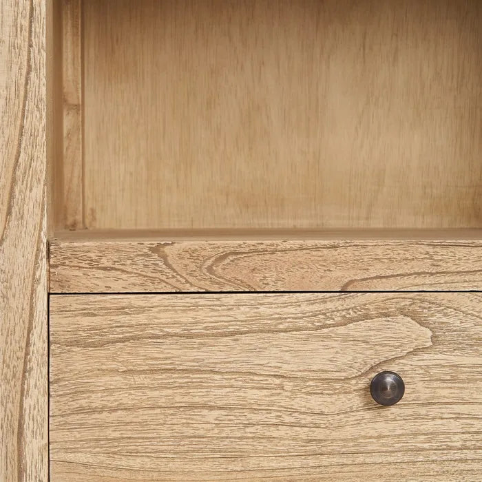 NATURAL WOODEN BOOKCASE MINDI LIVING ROOM 60 X 40 X 190 CM