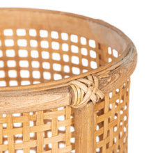 Cargar imagen en el visor de la galería, S/2 NATURAL BAMBOO DECORATION PLANTER 31 X 31 X 38 CM