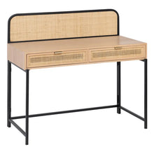 Load image into Gallery viewer, NATURAL-BLACK MDF WOOD DESK 115.50 X 51.50 X 105 CM