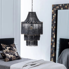 Load image into Gallery viewer, BLACK BEADS CEILING LAMP 50 X 50 X 80 CM