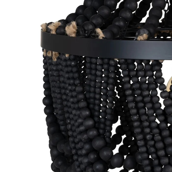 BLACK BEADS CEILING LAMP 48.50 X 48.50 X 62 CM