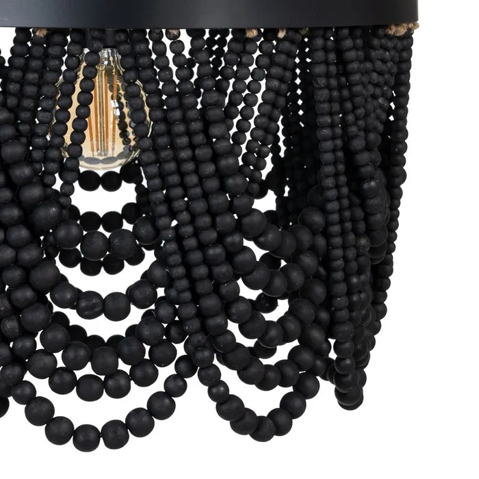 BLACK BEADS CEILING LAMP 48.50 X 48.50 X 62 CM