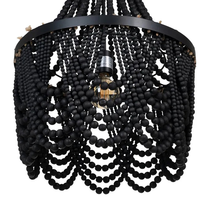 BLACK BEADS CEILING LAMP 48.50 X 48.50 X 62 CM
