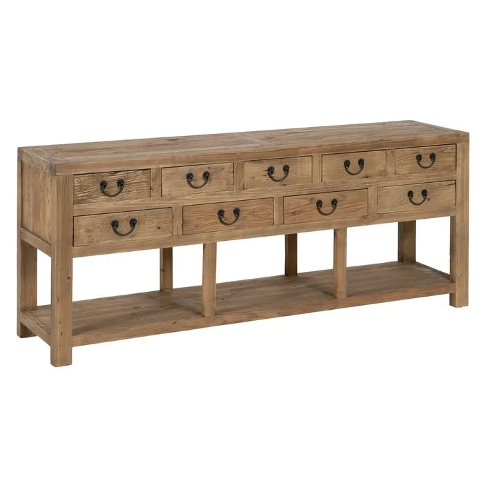 CONSOLE NATURAL ELM WOOD ENTRANCE 190 X 45 X 80 CM