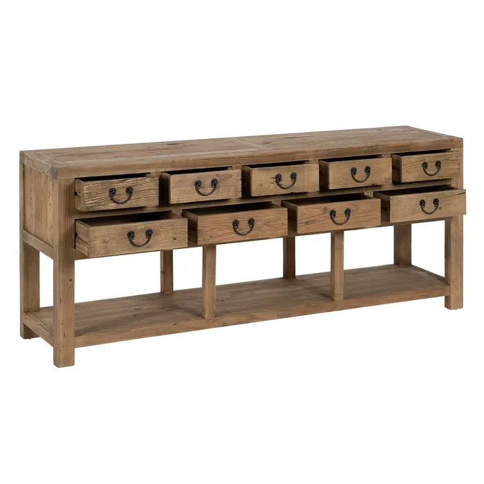 CONSOLE NATURAL ELM WOOD ENTRANCE 190 X 45 X 80 CM