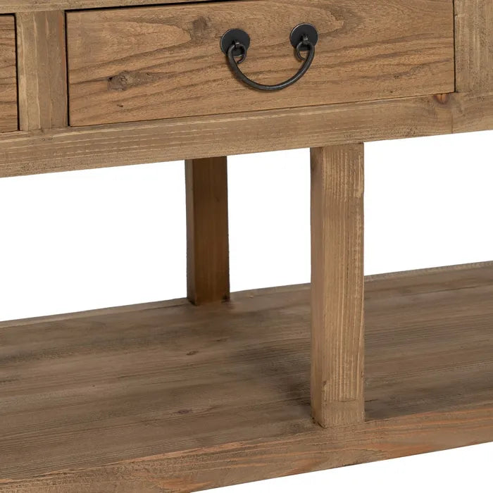 CONSOLE NATURAL ELM WOOD ENTRANCE 190 X 45 X 80 CM