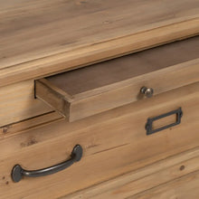 Laden Sie das Bild in den Galerie-Viewer, PINE WOOD CHEST OF DRAWERS 105 X 42 X 85 CM