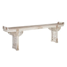 Load image into Gallery viewer, CONSOLE BRUSHED WHITE WOOD ENTRANCE 300 X 42 X 97 CM