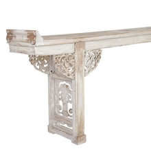 Load image into Gallery viewer, CONSOLE BRUSHED WHITE WOOD ENTRANCE 300 X 42 X 97 CM