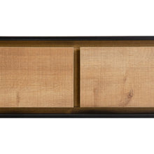 Load image into Gallery viewer, CONSOLE BLACK-NATURAL MDF-METAL ENTRANCE 120 X 30 X 85.50 CM