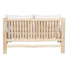 Carica l&#39;immagine nel visualizzatore di Gallery, 2-SEAT SOFA NATURAL TEAK WOOD 131 X 80 X 77.50 CM