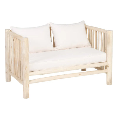 2-SEAT SOFA NATURAL TEAK WOOD 131 X 80 X 77.50 CM