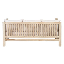 Carica l&#39;immagine nel visualizzatore di Gallery, SOFA 3 SEATS NATURAL TEAK WOOD 180 X 80 X 77.50 CM