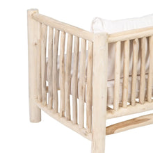 Carica l&#39;immagine nel visualizzatore di Gallery, SOFA 3 SEATS NATURAL TEAK WOOD 180 X 80 X 77.50 CM