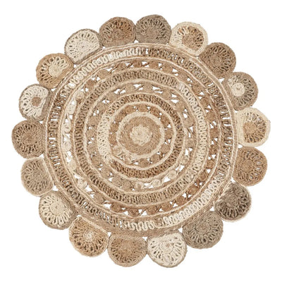 NATURAL RUG-WHITE JUTE 120 X 120 CM