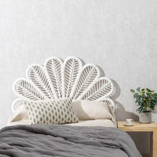 Load image into Gallery viewer, WHITE RATTAN HEADBOARD BEDROOM 100 X 3 X 59 CM