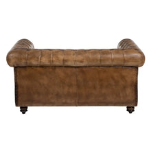 Load image into Gallery viewer, 2-SEAT SOFA BROWN LEATHER LIVING ROOM 153 X 83 X 76 CM