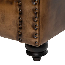 Load image into Gallery viewer, 3-SEAT SOFA BROWN LEATHER LIVING ROOM 206 X 85 X 74 CM