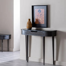Load image into Gallery viewer, GREY-BLACK MARBLE/WOOD CONSOLE 90 X 25 X 78 CM