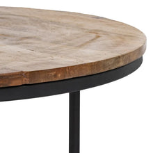 Load image into Gallery viewer, S/3 MAIN TABLE NATURAL-BLACK WOOD-IRON 79 X 79 X 48 CM