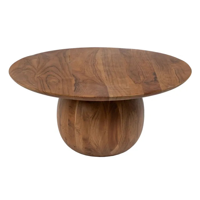 NATURAL WOOD COFFEE TABLE LIVING ROOM 81 X 81 X 34 CM