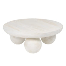 Cargar imagen en el visor de la galería, WHITE MANGO WOOD COFFEE TABLE LIVING ROOM 90 X 90 X 34 CM