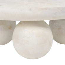 Cargar imagen en el visor de la galería, WHITE MANGO WOOD COFFEE TABLE LIVING ROOM 90 X 90 X 34 CM