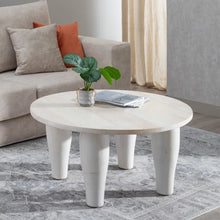 Cargar imagen en el visor de la galería, WHITE COFFEE TABLE MANGO WOOD LIVING ROOM 89 X 89 X 44 CM