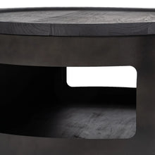 Load image into Gallery viewer, S/2 BLACK COFFEE TABLE WOOD-IRON 75 X 75 X 34 CM
