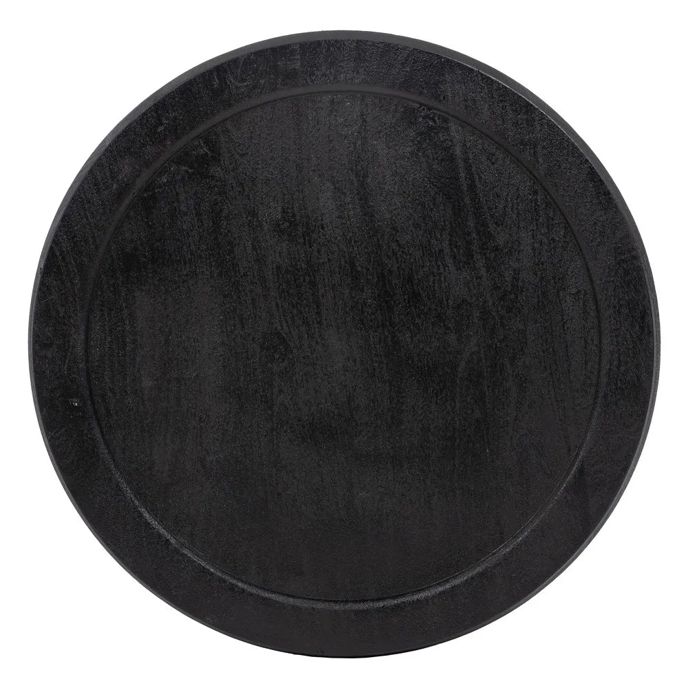 S/2 BLACK COFFEE TABLE WOOD-IRON 75 X 75 X 34 CM
