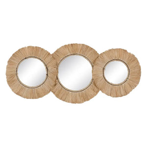 NATURAL FIBER DECORATION MIRROR 109 X 49 CM