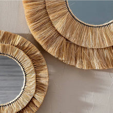 Load image into Gallery viewer, NATURAL FIBER DECORATION MIRROR 56 X 56 CM