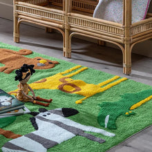 Carica l&#39;immagine nel visualizzatore di Gallery, CARPET ANIMALS GREEN COTTON