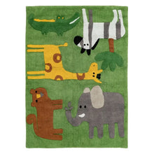 Carica l&#39;immagine nel visualizzatore di Gallery, CARPET ANIMALS GREEN COTTON