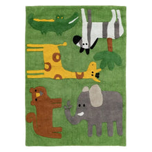 Load image into Gallery viewer, CARPET ANIMALS GREEN COTTON