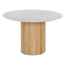 Laden Sie das Bild in den Galerie-Viewer, DINING TABLE MARBLE/WOOD 120 X 120 X 77 CM