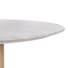 Laden Sie das Bild in den Galerie-Viewer, DINING TABLE MARBLE/WOOD 120 X 120 X 77 CM