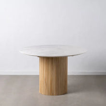 Load image into Gallery viewer, DINING TABLE MARBLE/WOOD 120 X 120 X 77 CM