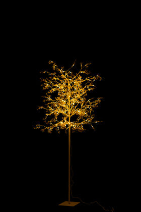 Tree Leaves Glitter with Led Metal Gold 180cm height
