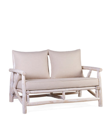 BLEACHED TEAK SOFA WITH CUSHION